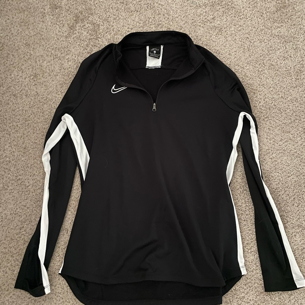 Nike Dri-FIT Black and White Zip Pullover